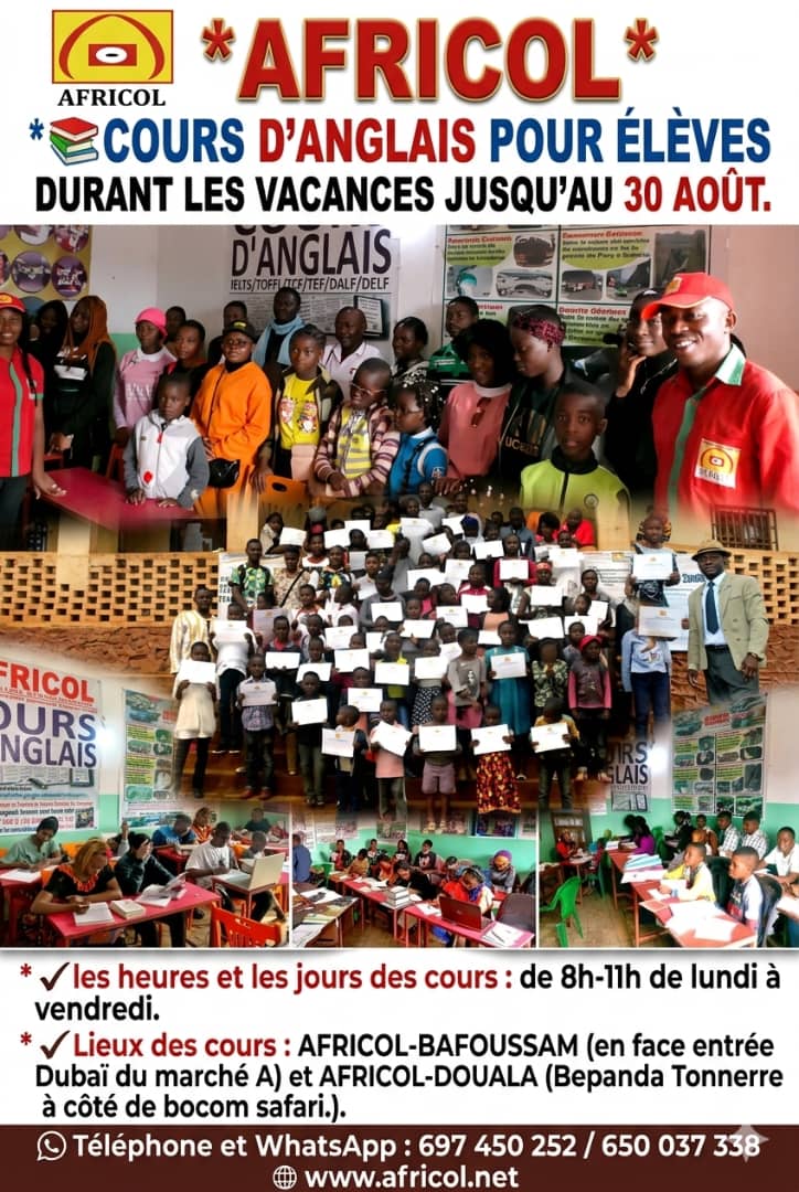 🚀 COURS D’ANGLAIS POUR ÉLÈVES AVEC AFRICOL — JUSQU’AU 30 AOÛT 2026 ! 🇬🇧📚
